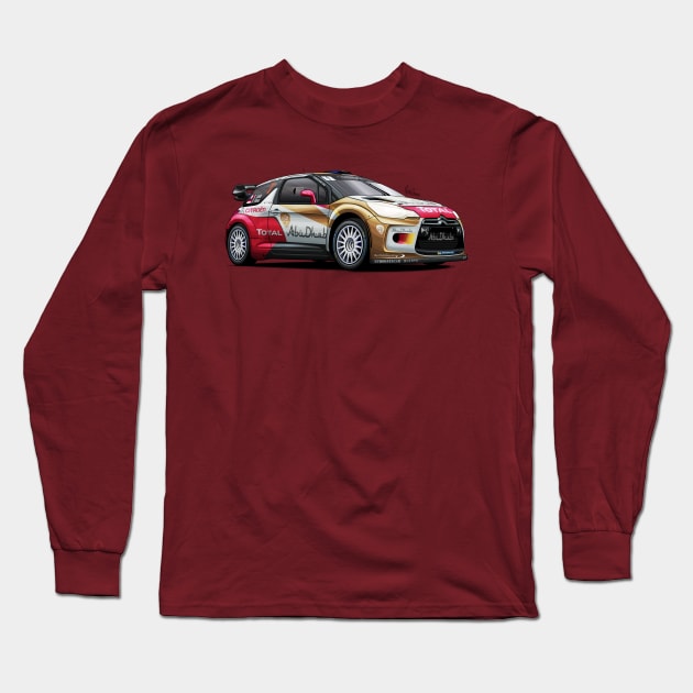 Citroen DS3 WRC - Sebastien Loeb Long Sleeve T-Shirt by Mario Ramos Rally Art